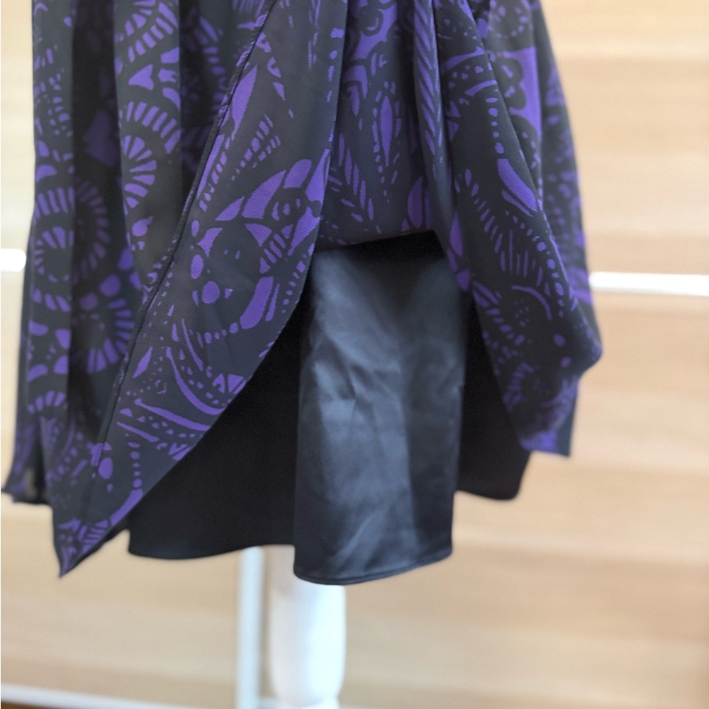 Express Black And Purple Patterned Mini Dress - image 8